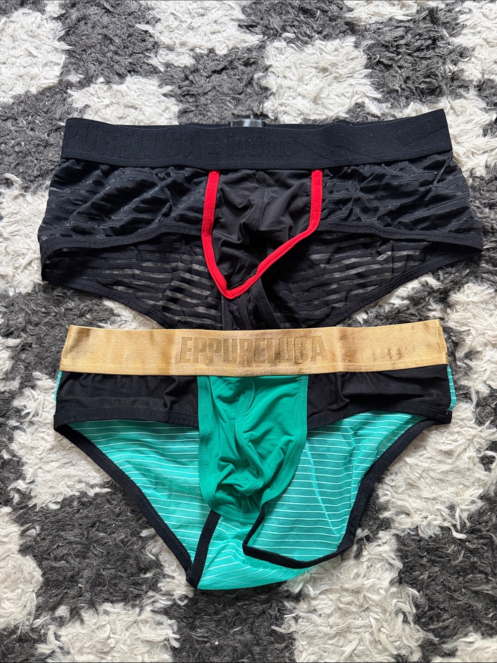 Men’s Sheer Briefs- Size Medium- Playful Designs